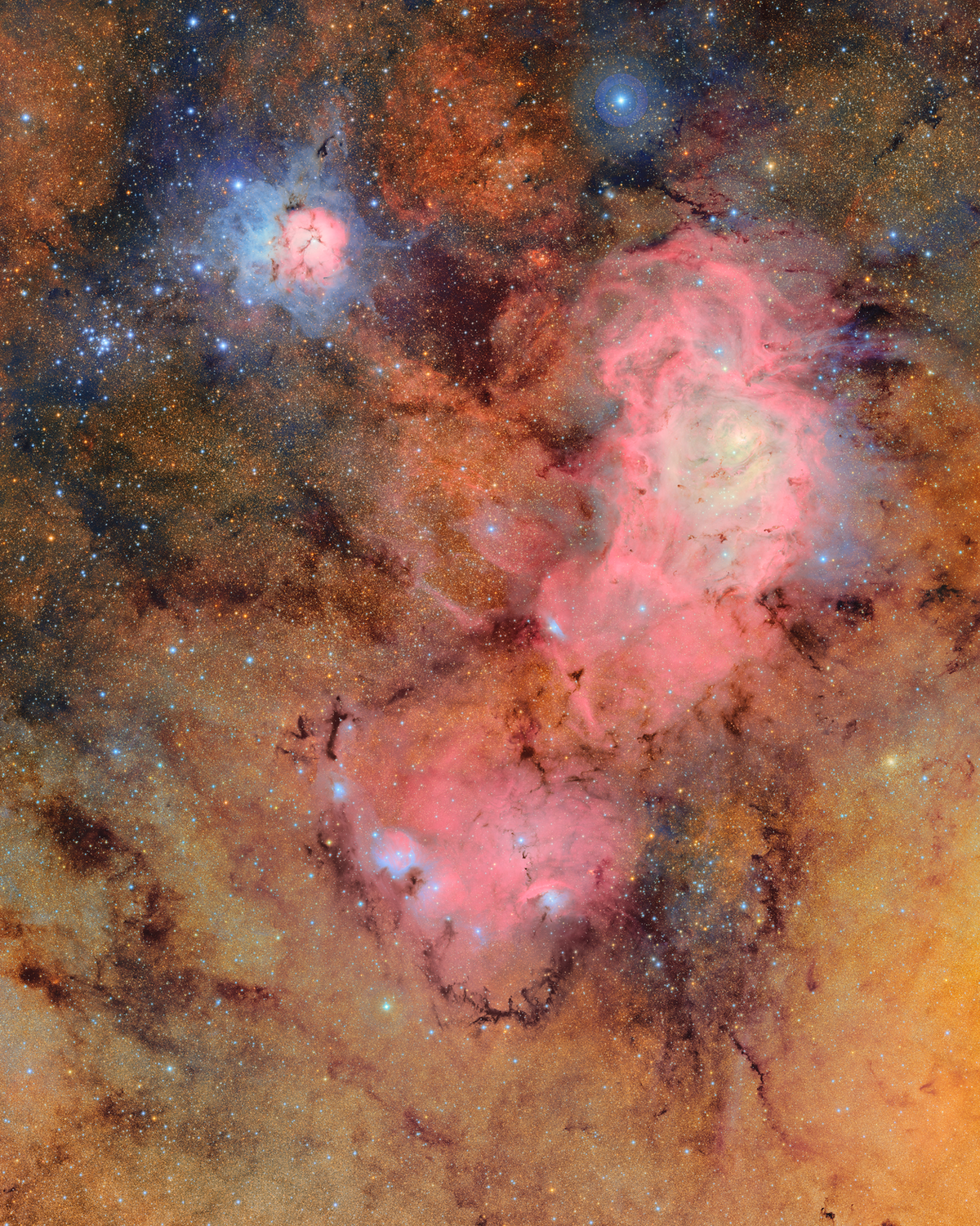 The Galactic Garden (Trifid & Lagoon) — Vera C. Rubin Observatory fine art print